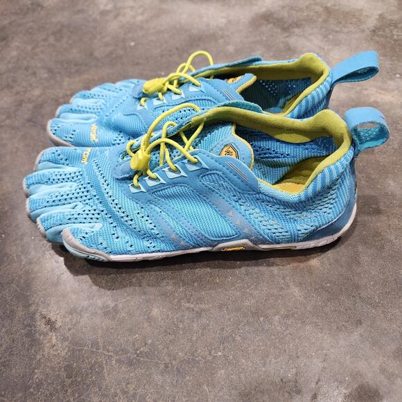 Vibram Womens Five Fingers KMD EVO Shoe Blue/Yellow Sz 38 EU/7-7.5 US Excellent - Picture 3 of 8